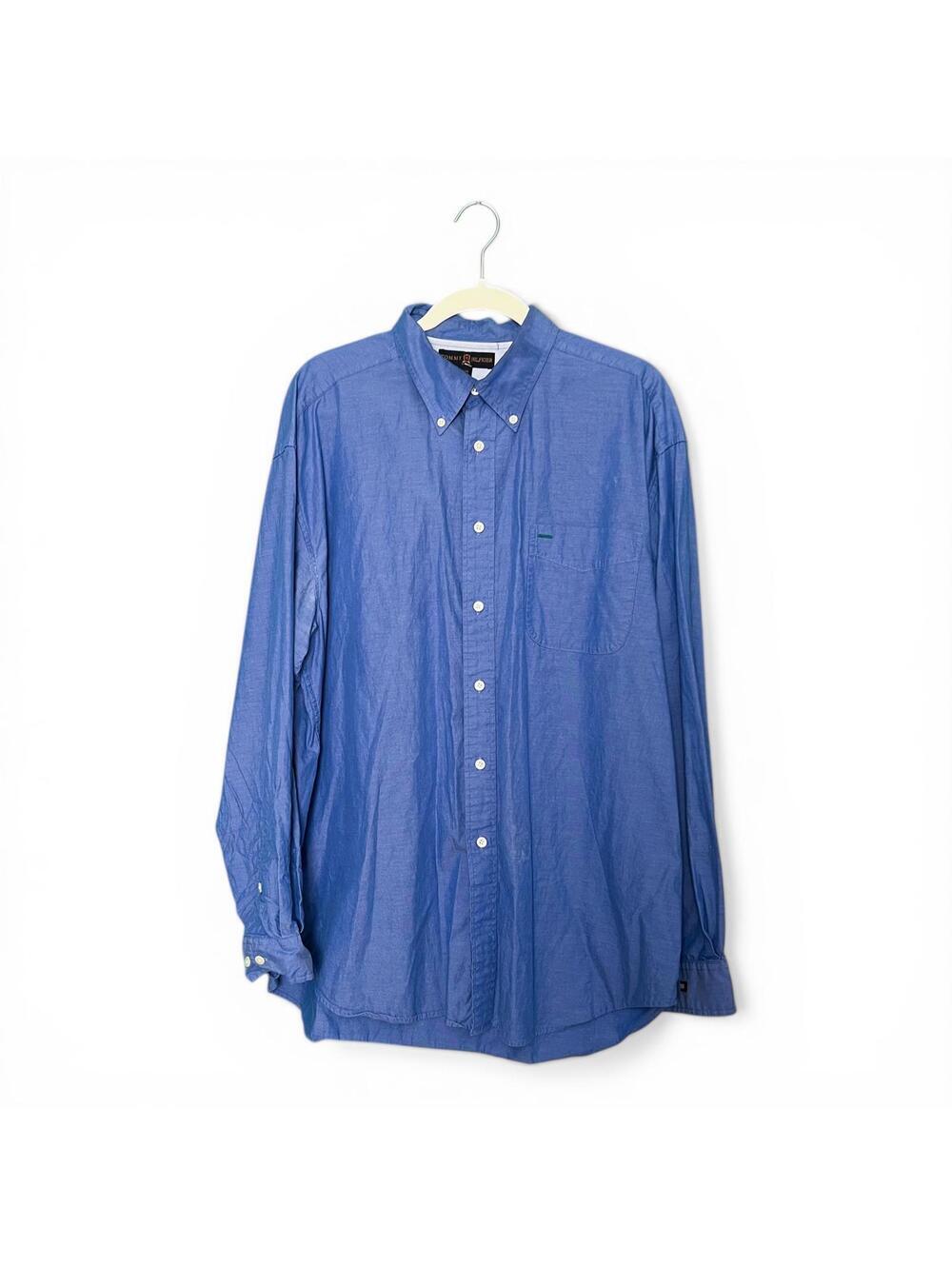 Vintage Tommy Hilfiger Golf Blue Button-Down Long Sleeve Shirt XL